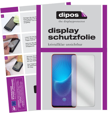 Klare Displayschutzfolie von dipos passend für Vivo Nex, präziser Zuschnitt und blasenfrei montiert