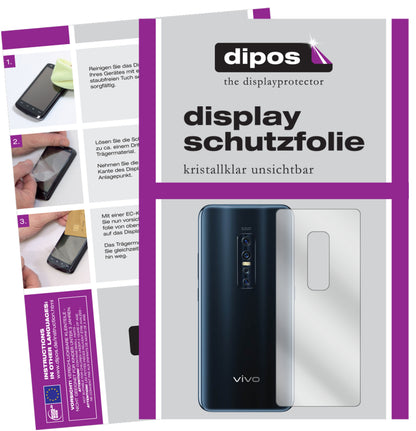 Klare Displayschutzfolie von dipos passend für Vivo V17 Pro Rückseite, präziser Zuschnitt und blasenfrei montiert
