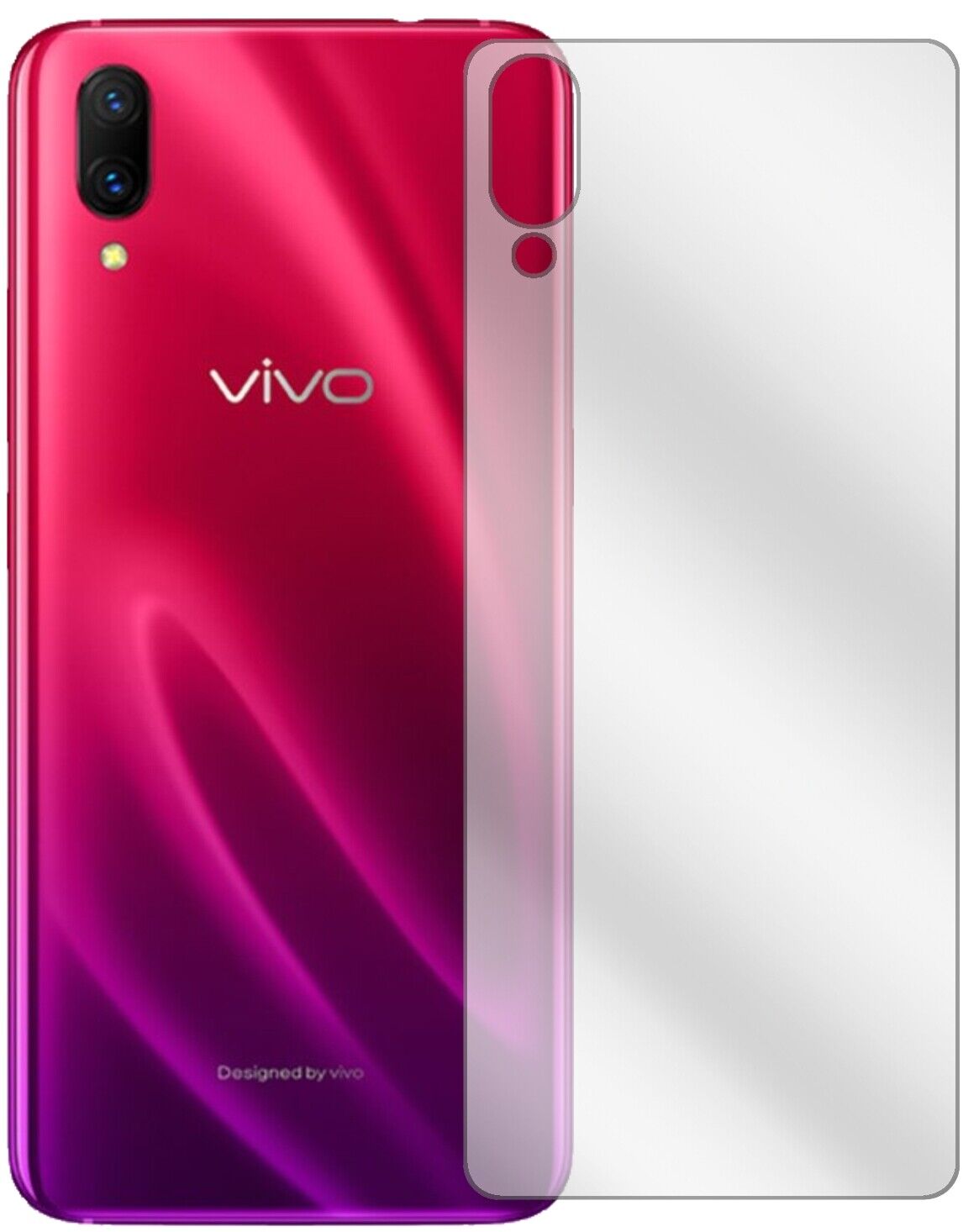 Klare Displayschutzfolie von dipos passend für Vivo X23 Symphony Rückseite, präziser Zuschnitt und blasenfrei montiert