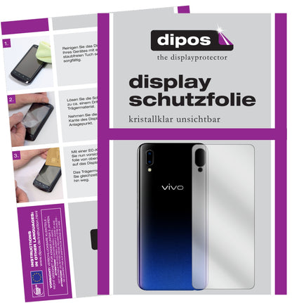 Klare Displayschutzfolie von dipos passend für Vivo Y95 Rückseite, präziser Zuschnitt und blasenfrei montiert
