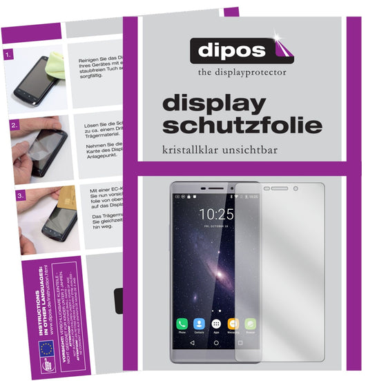 Klare Displayschutzfolie von dipos passend für VKWORLD T1 Plus, präziser Zuschnitt und blasenfrei montiert