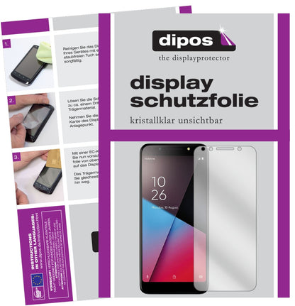 Klare Displayschutzfolie von dipos passend für Vodafone Smart N9 Lite, präziser Zuschnitt und blasenfrei montiert