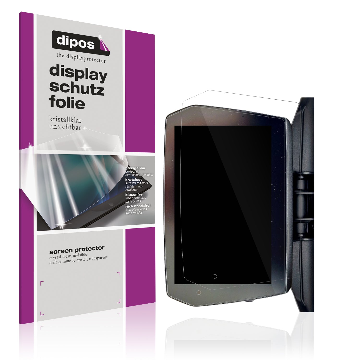 Klare Displayschutzfolie von dipos passend für Voge SR4 Max, präziser Zuschnitt und blasenfrei montiert