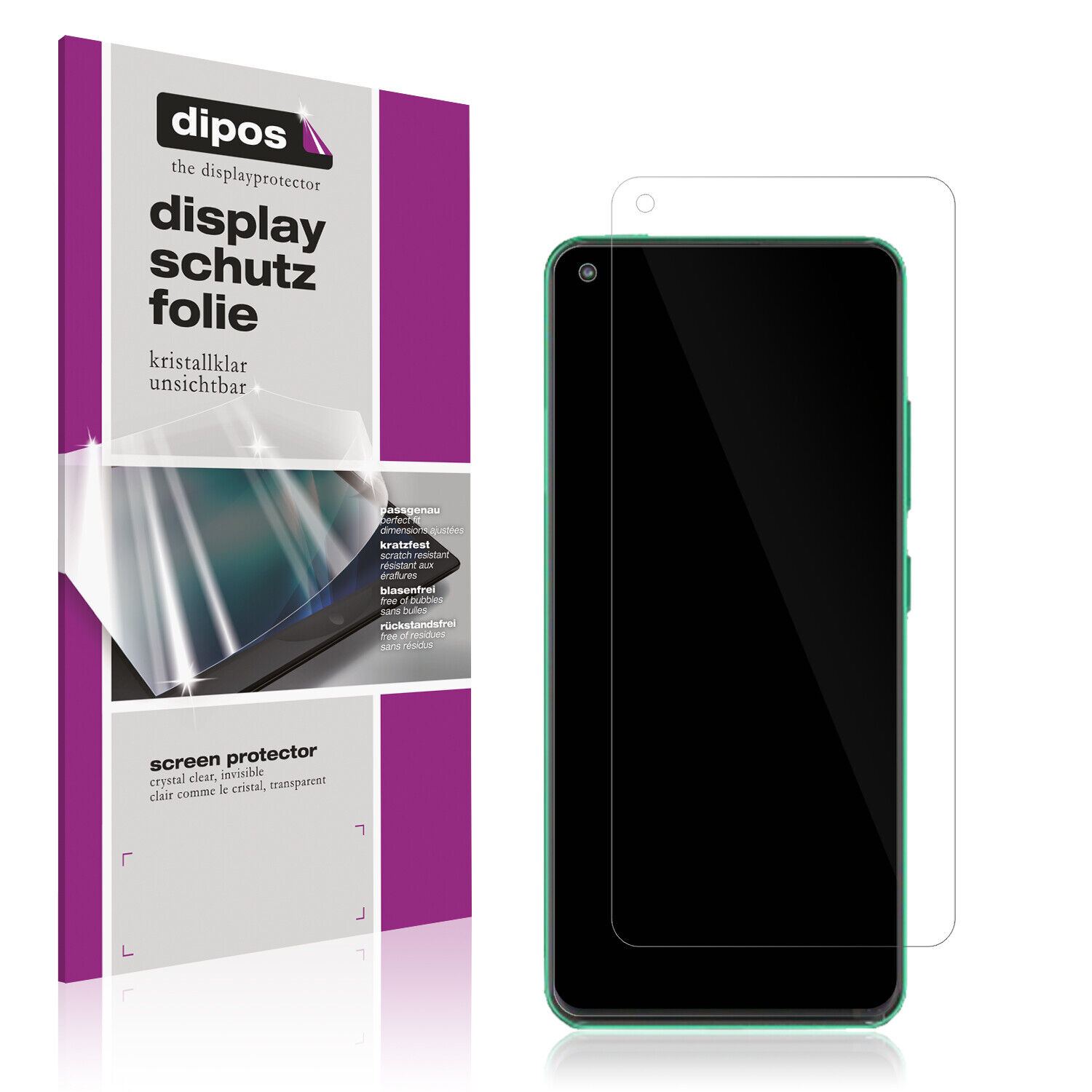 Klare Displayschutzfolie von dipos passend für Walton Primo RX8, präziser Zuschnitt und blasenfrei montiert