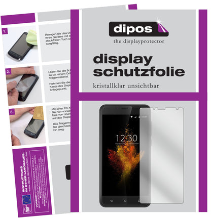 Klare Displayschutzfolie von dipos passend für Wieppo S6, präziser Zuschnitt und blasenfrei montiert