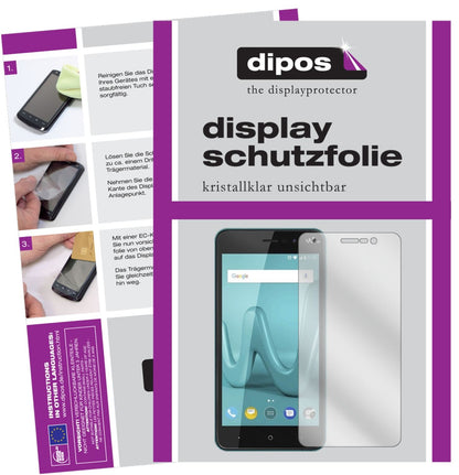 Klare Displayschutzfolie von dipos passend für Wiko Lenny 4 Plus, präziser Zuschnitt und blasenfrei montiert