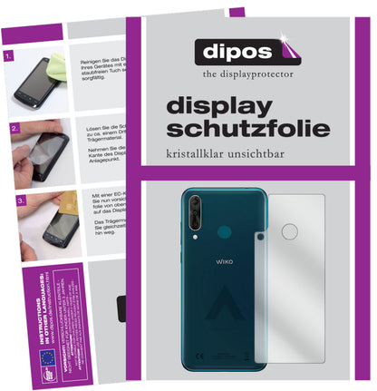 Klare Displayschutzfolie von dipos passend für Wiko View 3 Rückseite, präziser Zuschnitt und blasenfrei montiert