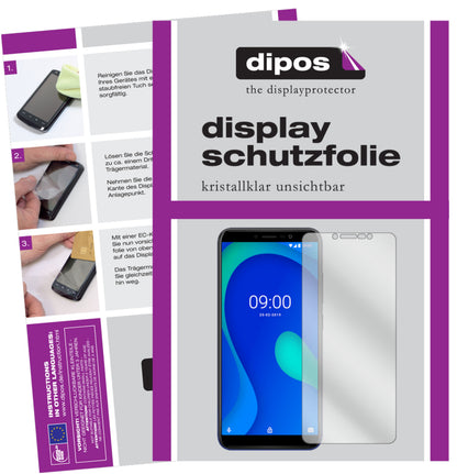 Klare Displayschutzfolie von dipos passend für Wiko Y80, präziser Zuschnitt und blasenfrei montiert