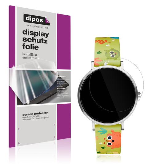 Klare Displayschutzfolie von dipos passend für XCoast Lino Time 37mm, präziser Zuschnitt und blasenfrei montiert