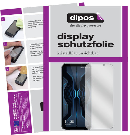 Klare Displayschutzfolie von dipos passend für Xiaomi Black Shark 2 Pro, präziser Zuschnitt und blasenfrei montiert