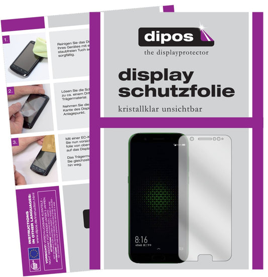 Klare Displayschutzfolie von dipos passend für Xiaomi Black Shark, präziser Zuschnitt und blasenfrei montiert