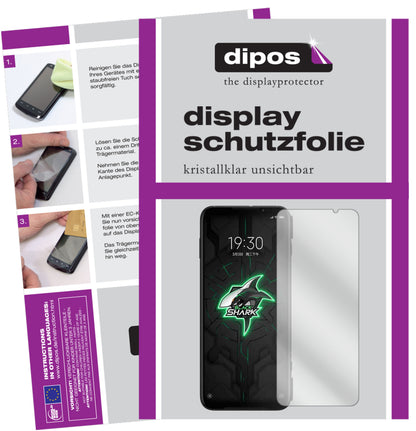 Klare Displayschutzfolie von dipos passend für Xiaomi Black Shark 3 5G, präziser Zuschnitt und blasenfrei montiert
