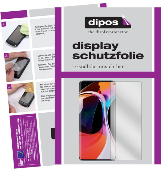 Klare Displayschutzfolie von dipos passend für Xiaomi Mi 10 Pro, präziser Zuschnitt und blasenfrei montiert
