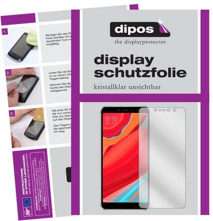 Klare Displayschutzfolie von dipos passend für Xiaomi Redmi Y2, präziser Zuschnitt und blasenfrei montiert