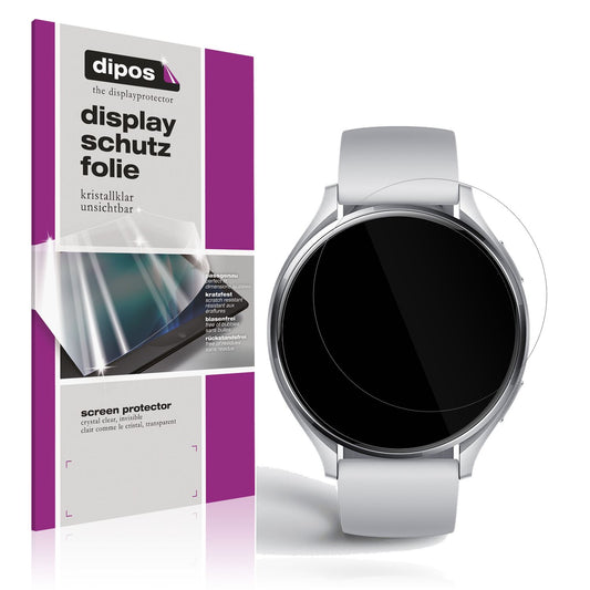 Klare Displayschutzfolie von dipos passend für Xiaomi Watch 2, präziser Zuschnitt und blasenfrei montiert