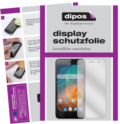 Klare Displayschutzfolie von dipos passend für Xolo Era 2X, präziser Zuschnitt und blasenfrei montiert