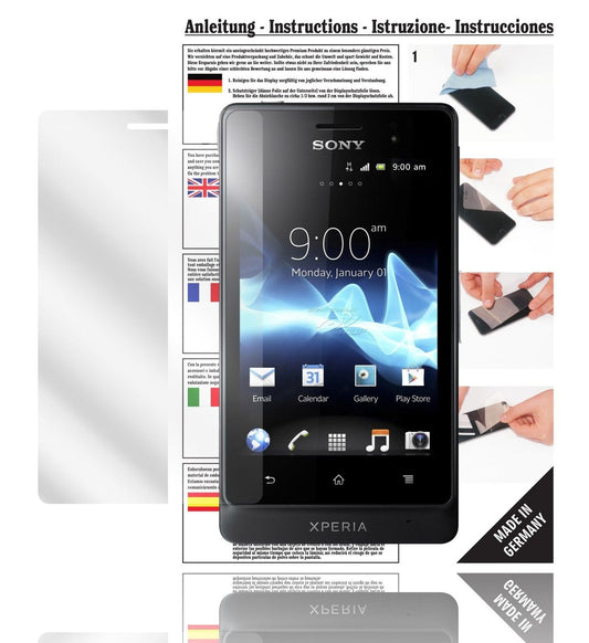 Klare Displayschutzfolie von dipos passend für Xperia Go ST27i Sony, präziser Zuschnitt und blasenfrei montiert
