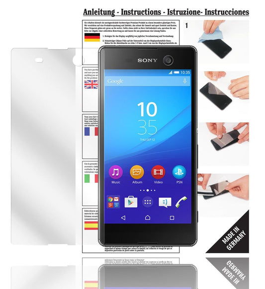 Klare Displayschutzfolie von dipos passend für Xperia M5 Sony, präziser Zuschnitt und blasenfrei montiert