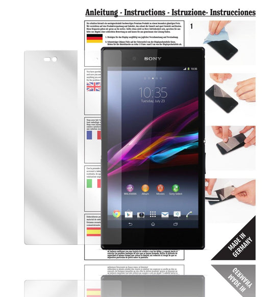 Klare Displayschutzfolie von dipos passend für Xperia Z Ultra Sony, präziser Zuschnitt und blasenfrei montiert