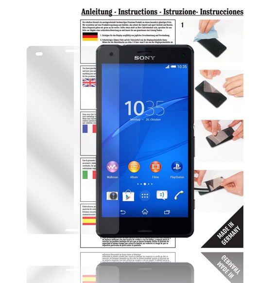 Klare Displayschutzfolie von dipos passend für Xperia Z3 Compact Sony, präziser Zuschnitt und blasenfrei montiert
