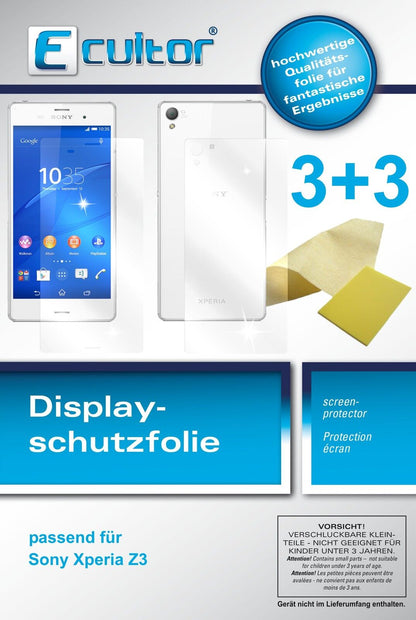 Klare Displayschutzfolie von dipos passend für Xperia Z3 Sony, präziser Zuschnitt und blasenfrei montiert