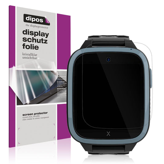 Klare Displayschutzfolie von dipos passend für Xplora XGO3 Kinder-Smartwatch, präziser Zuschnitt und blasenfrei montiert