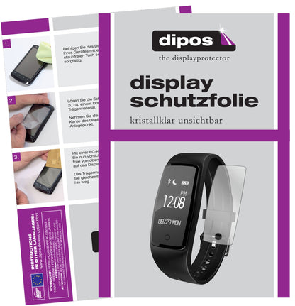 Klare Displayschutzfolie von dipos passend für Yamay HR4 Fitness Tracker, präziser Zuschnitt und blasenfrei montiert