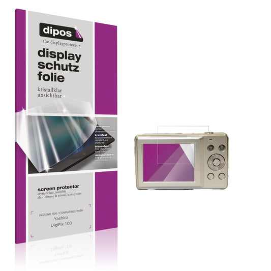 Klare Displayschutzfolie von dipos passend für Yashica DigiPix 100, präziser Zuschnitt und blasenfrei montiert