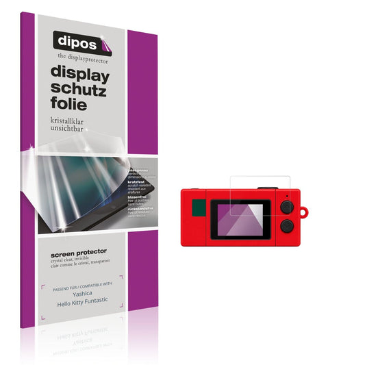 Klare Displayschutzfolie von dipos passend für Yashica Hello Kitty Funtastic, präziser Zuschnitt und blasenfrei montiert