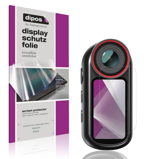 Klare Displayschutzfolie von dipos passend für Yonvim POV3, präziser Zuschnitt und blasenfrei montiert