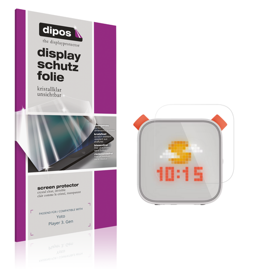Klare Displayschutzfolie von dipos passend für Yoto Player 3. Gen, präziser Zuschnitt und blasenfrei montiert