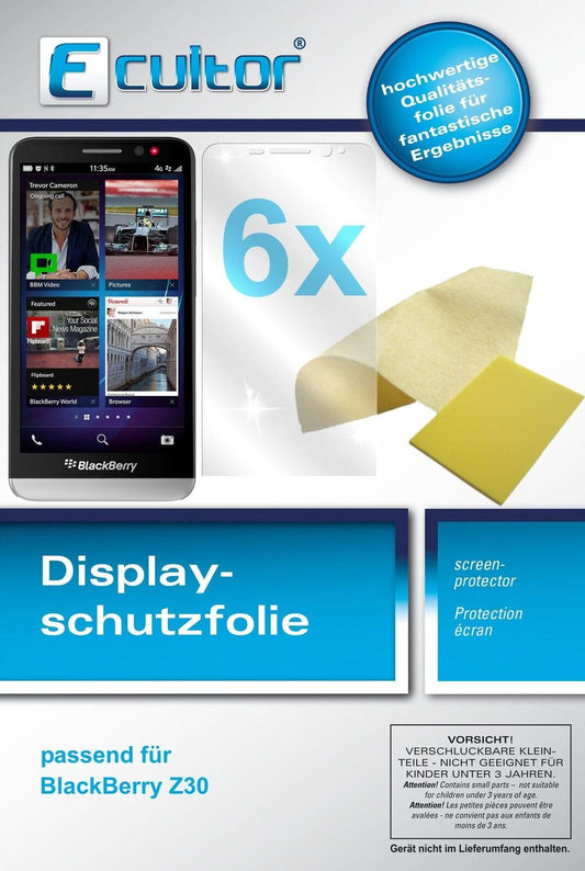 Klare Displayschutzfolie von dipos passend für Z30 Blackberry, präziser Zuschnitt und blasenfrei montiert
