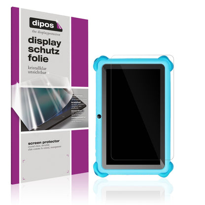 Klare Displayschutzfolie von dipos passend für zcobro KIDS710 7 Zoll, präziser Zuschnitt und blasenfrei montiert