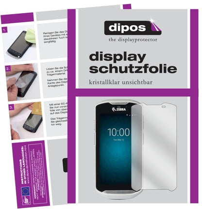 Klare Displayschutzfolie von dipos passend für Zebra TC51, präziser Zuschnitt und blasenfrei montiert