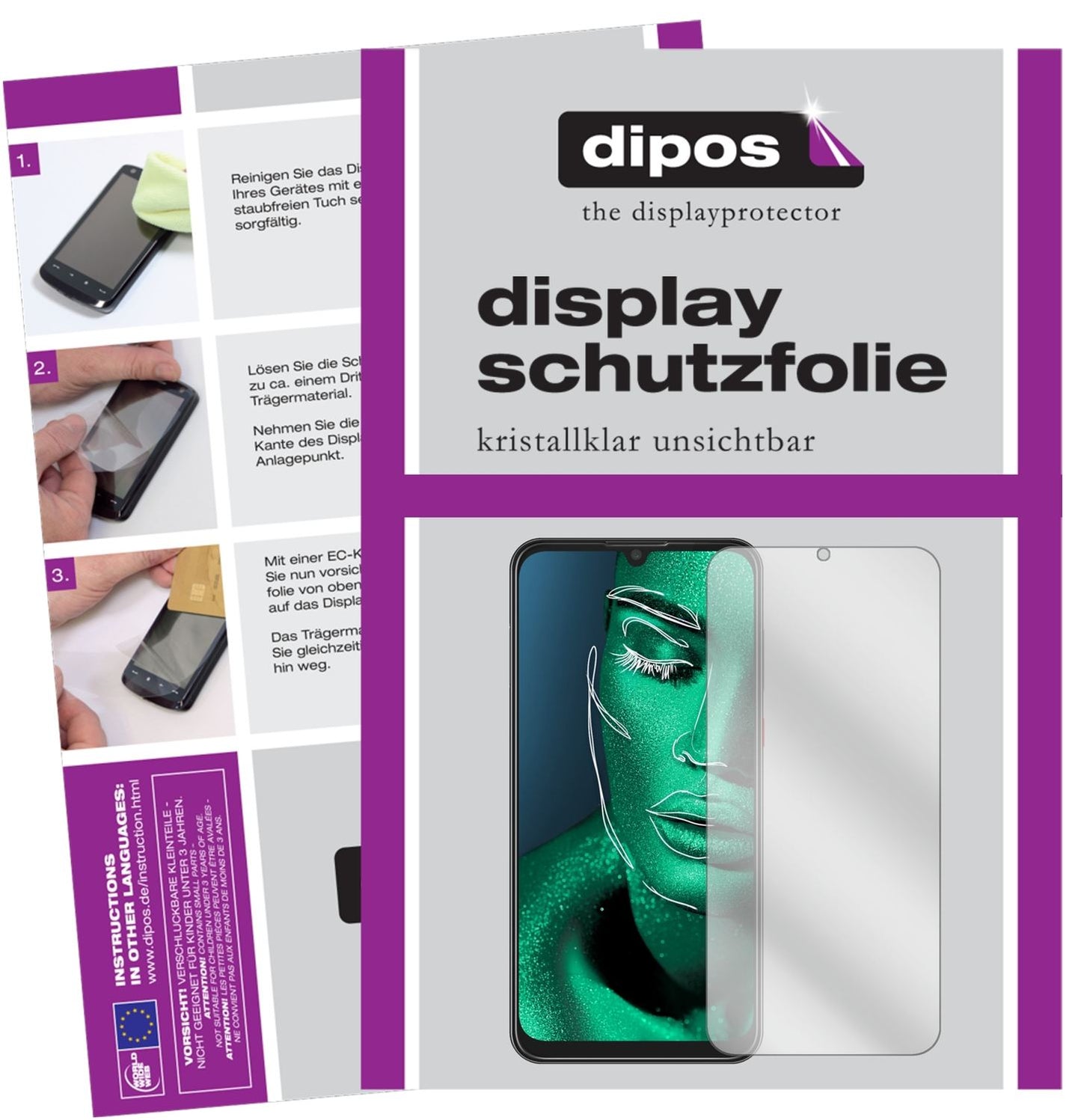 Klare Displayschutzfolie von dipos passend für ZTE Blade V10 Vita, präziser Zuschnitt und blasenfrei montiert