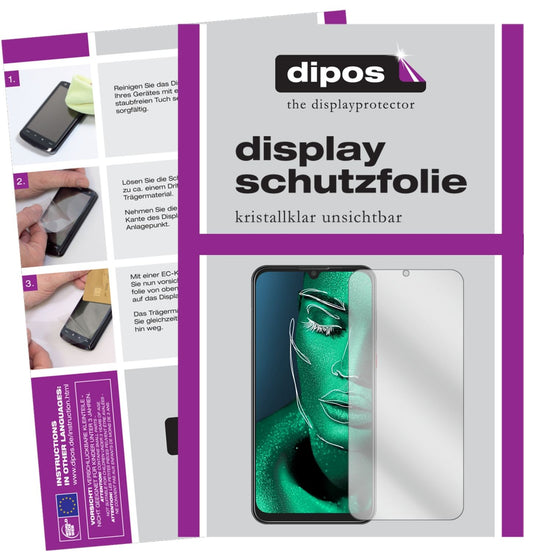 Klare Displayschutzfolie von dipos passend für ZTE Blade V10 Vita, präziser Zuschnitt und blasenfrei montiert