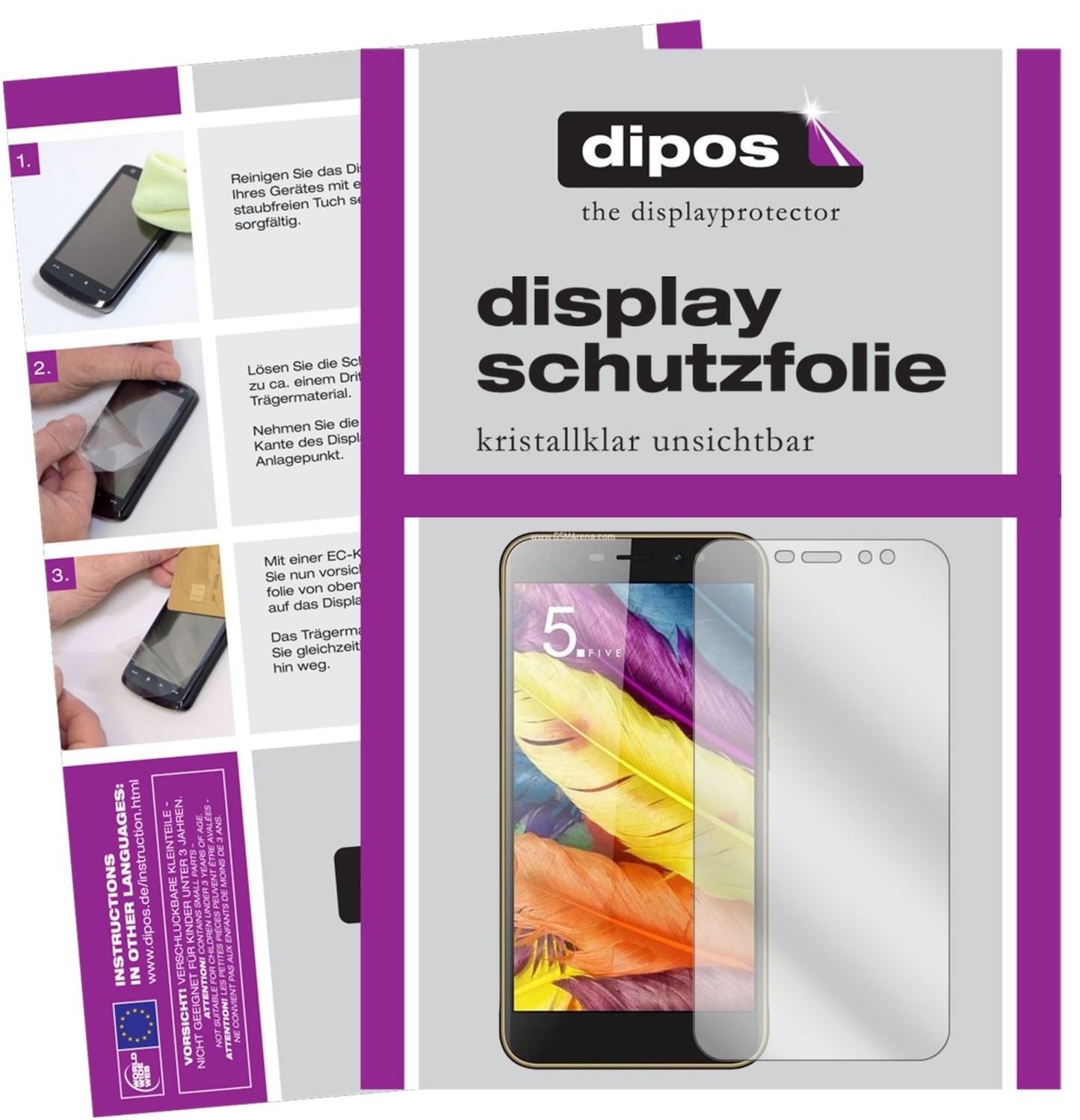 Klare Displayschutzfolie von dipos passend für ZTE Nubia N1 Lite, präziser Zuschnitt und blasenfrei montiert