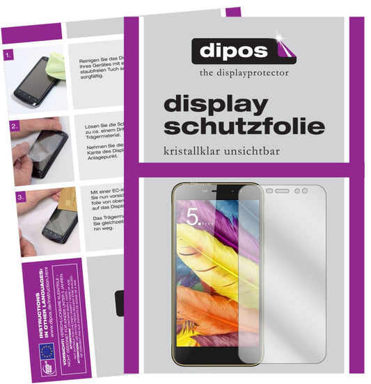 Klare Displayschutzfolie von dipos passend für ZTE Nubia N1 Lite, präziser Zuschnitt und blasenfrei montiert