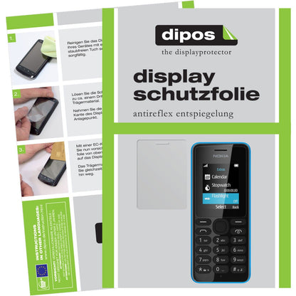 Matte Displayschutzfolie von dipos passend für 108 Nokia, präziser Zuschnitt und blasenfrei montiert