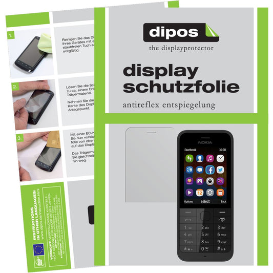 Matte Displayschutzfolie von dipos passend für 225 Nokia, präziser Zuschnitt und blasenfrei montiert