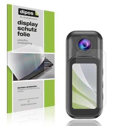Matte Displayschutzfolie von dipos passend für 7JI 32265 Action Cam, präziser Zuschnitt und blasenfrei montiert