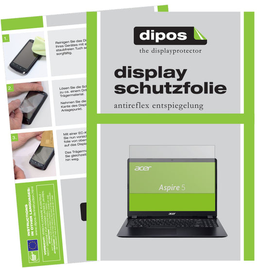 Matte Displayschutzfolie von dipos passend für Acer Aspire 5 (A514-52G-5303), präziser Zuschnitt und blasenfrei montiert