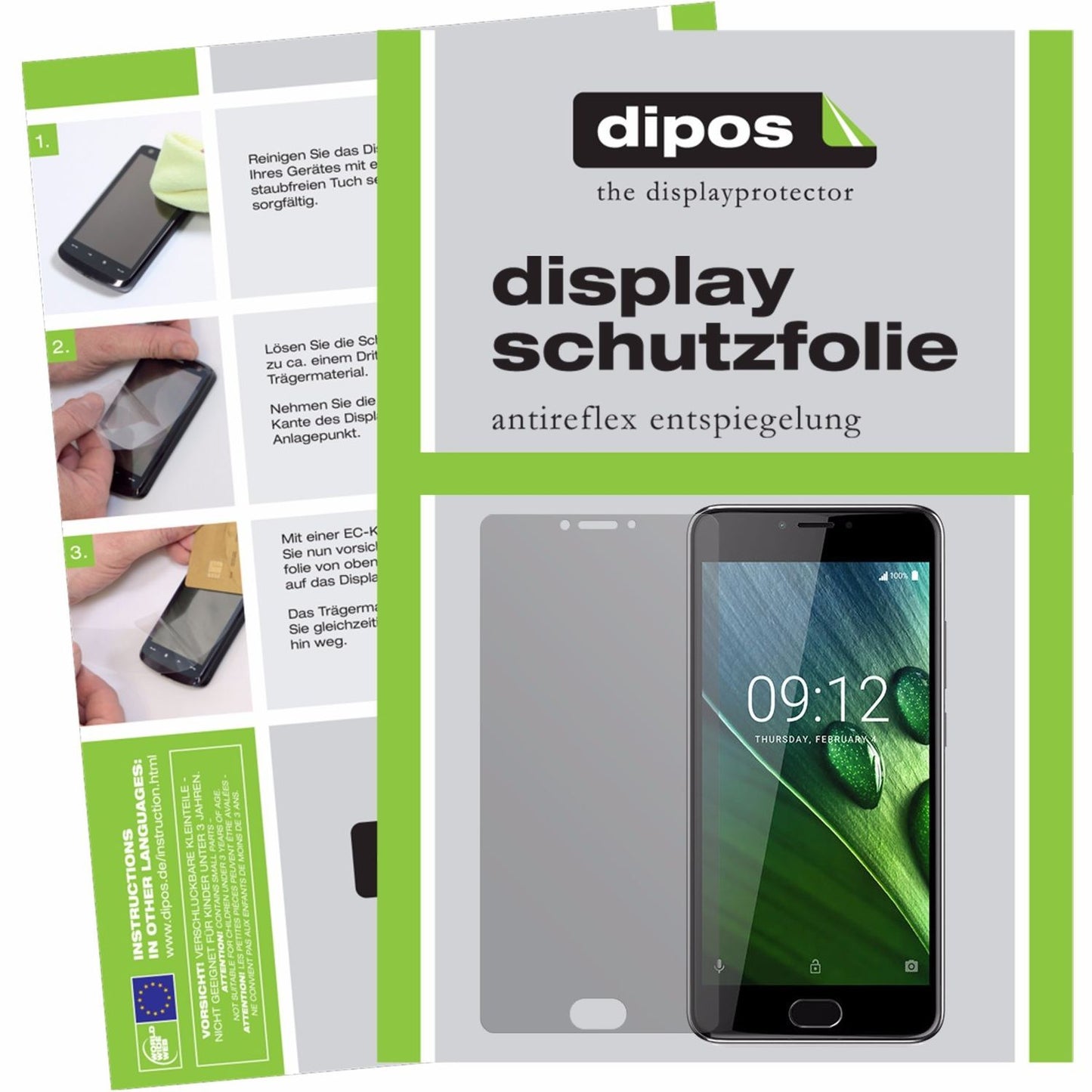 Matte Displayschutzfolie von dipos passend für Acer Liquid Z6 Plus, präziser Zuschnitt und blasenfrei montiert
