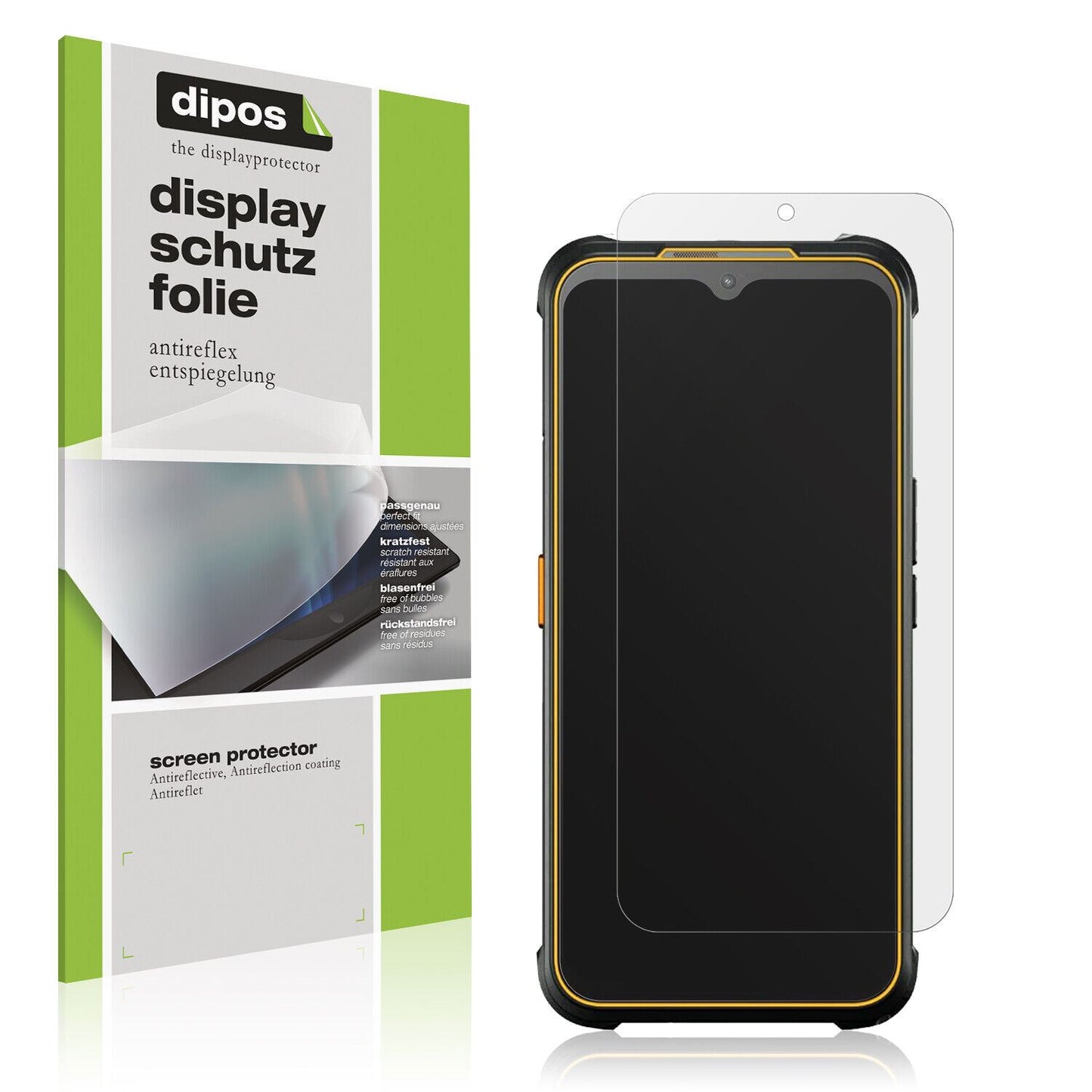 Matte Displayschutzfolie von dipos passend für AGM Glory G1S, präziser Zuschnitt und blasenfrei montiert