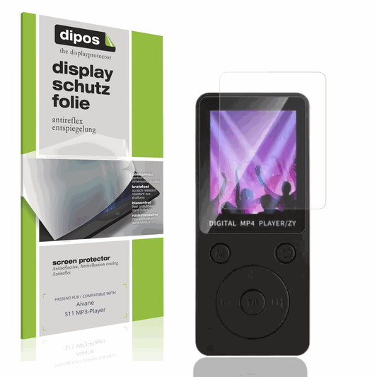 Matte Displayschutzfolie von dipos passend für Aivane S11 MP3-Player, präziser Zuschnitt und blasenfrei montiert