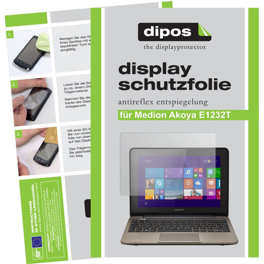 Matte Displayschutzfolie von dipos passend für Akoya E1223T (MD 99410) Medion, präziser Zuschnitt und blasenfrei montiert