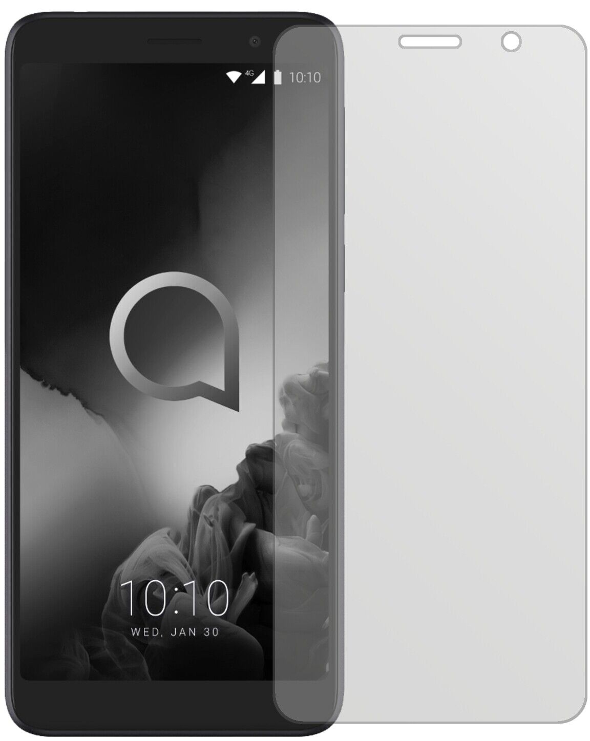 Matte Displayschutzfolie von dipos passend für Alcatel 1X (2019), präziser Zuschnitt und blasenfrei montiert