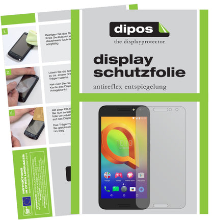 Matte Displayschutzfolie von dipos passend für Alcatel A3, präziser Zuschnitt und blasenfrei montiert