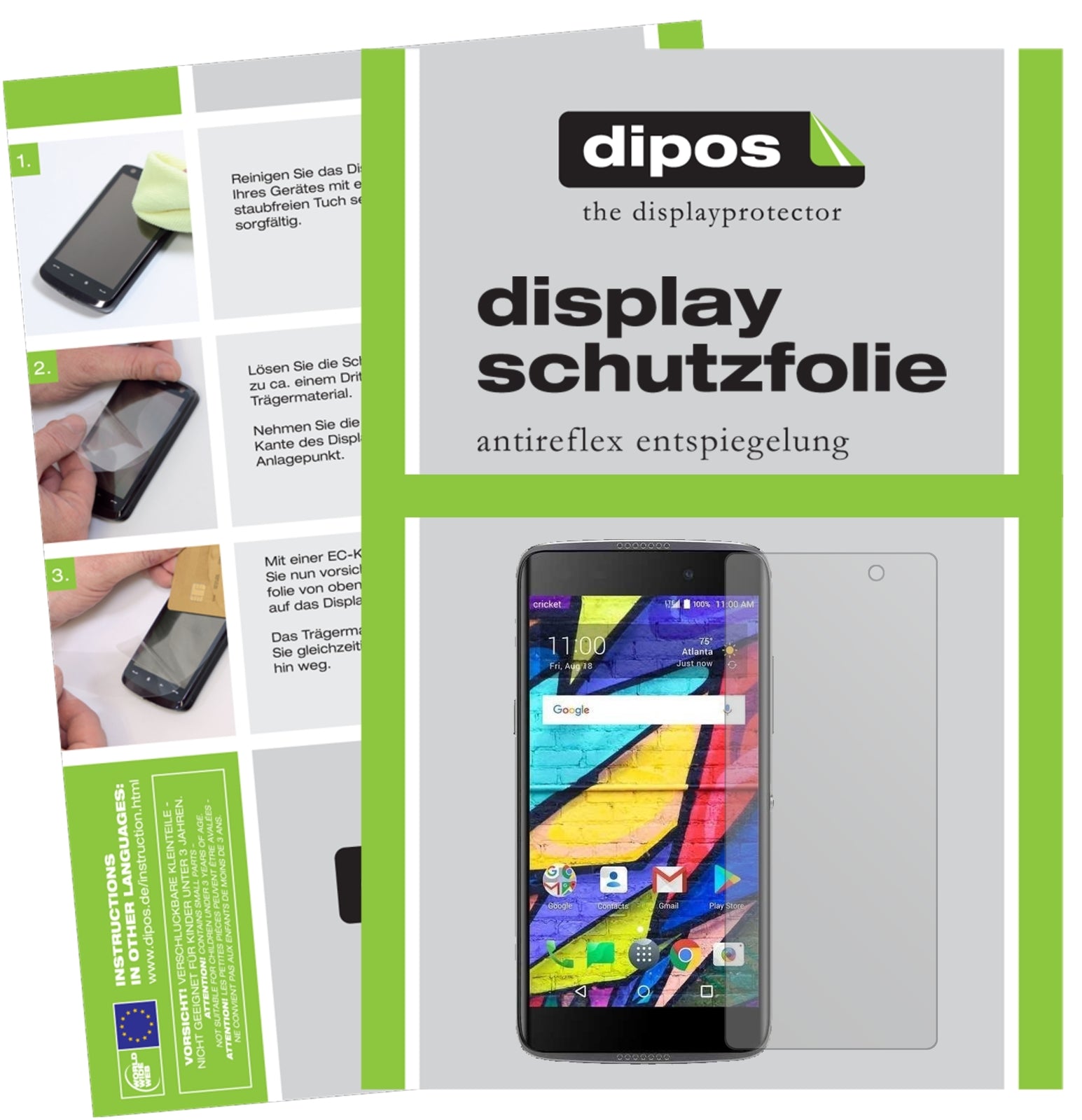 Matte Displayschutzfolie von dipos passend für Alcatel Idol 5 Cricket, präziser Zuschnitt und blasenfrei montiert