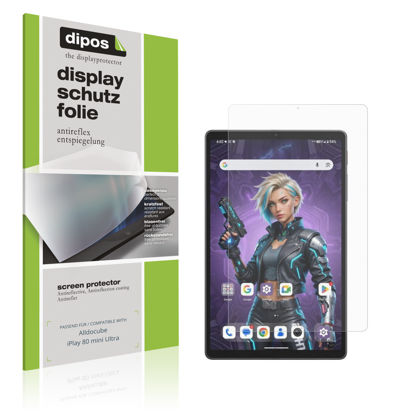Matte Displayschutzfolie von dipos passend für Alldocube iPlay 80 mini Ultra, präziser Zuschnitt und blasenfrei montiert